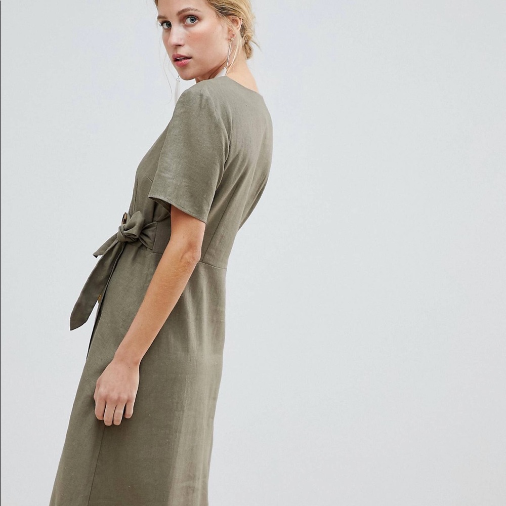 olive wrap dress - Picture 2 of 5